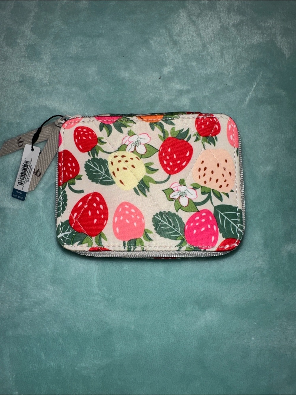 Vera Bradley Strawberry Print Zip Pill Case in Bushels of Berries NWT